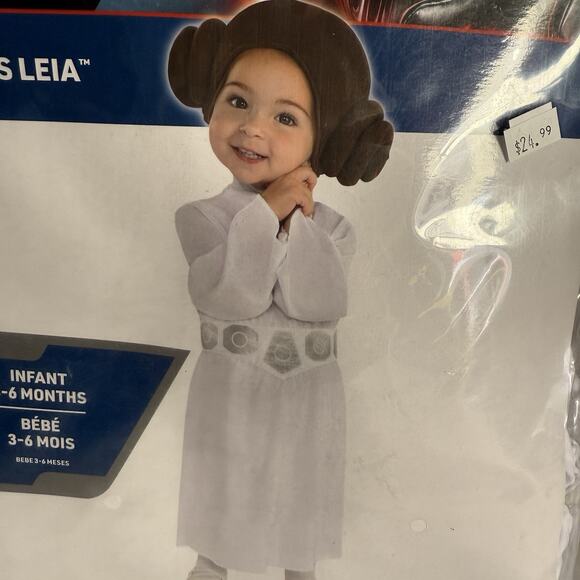 Star Wars Princess Leia Infant Costume - White and Brown - Picture 3 of 5
